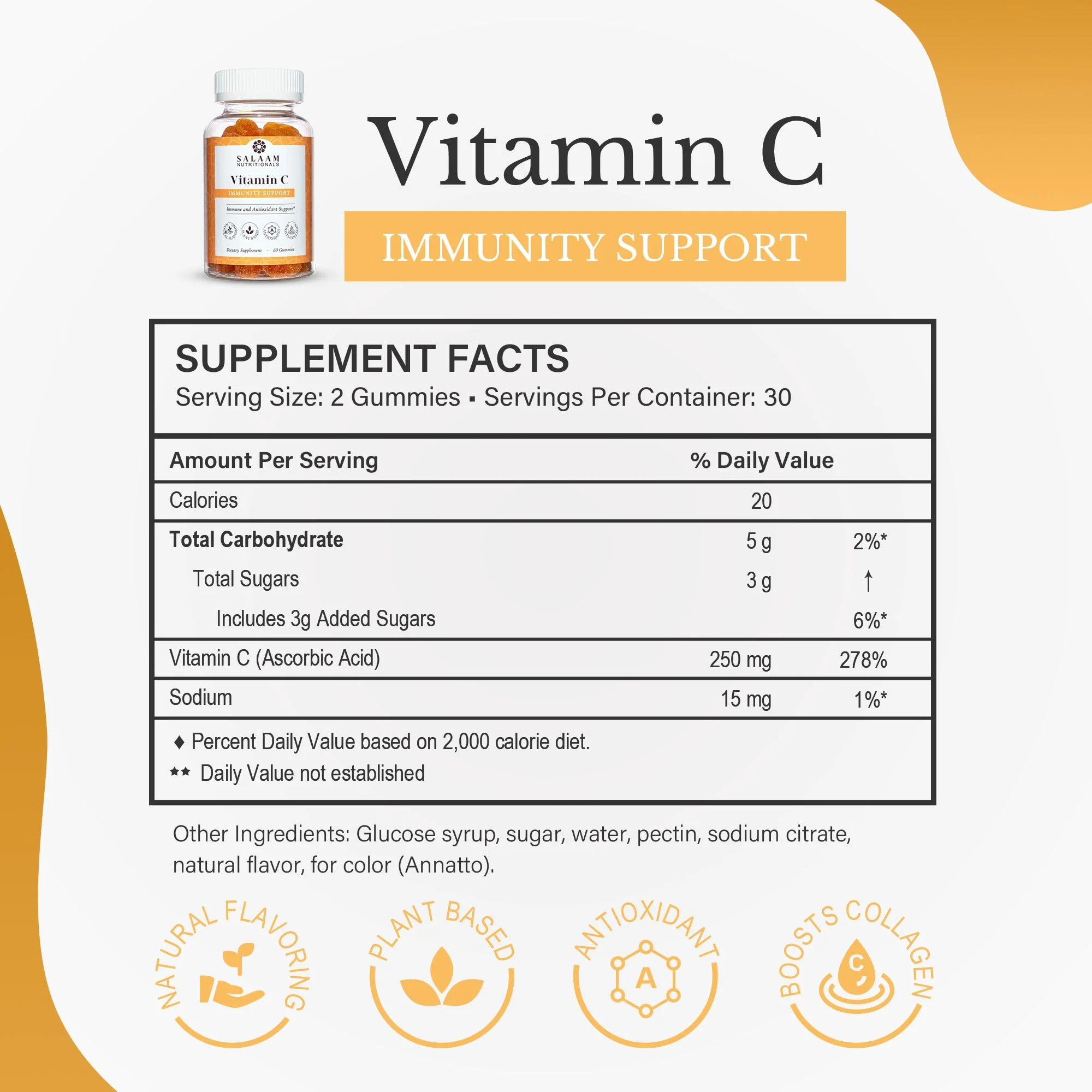 Halal Vitamin C Chewable Gummies - 60 Count | Salaam Nutritionals - Image 6