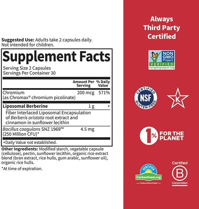 Herbals Liposomal Berberine Vegan Capsules - Image 4