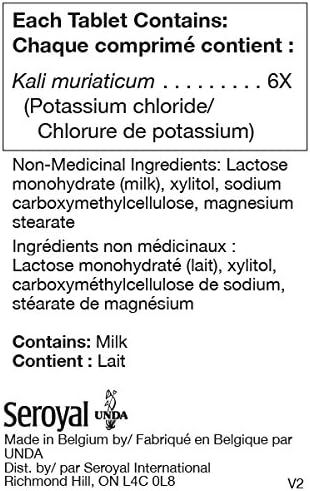 Kalium Muriaticum 6X Homeopathic Remedy (Schuessler Salt) 100Tablets - Image 2