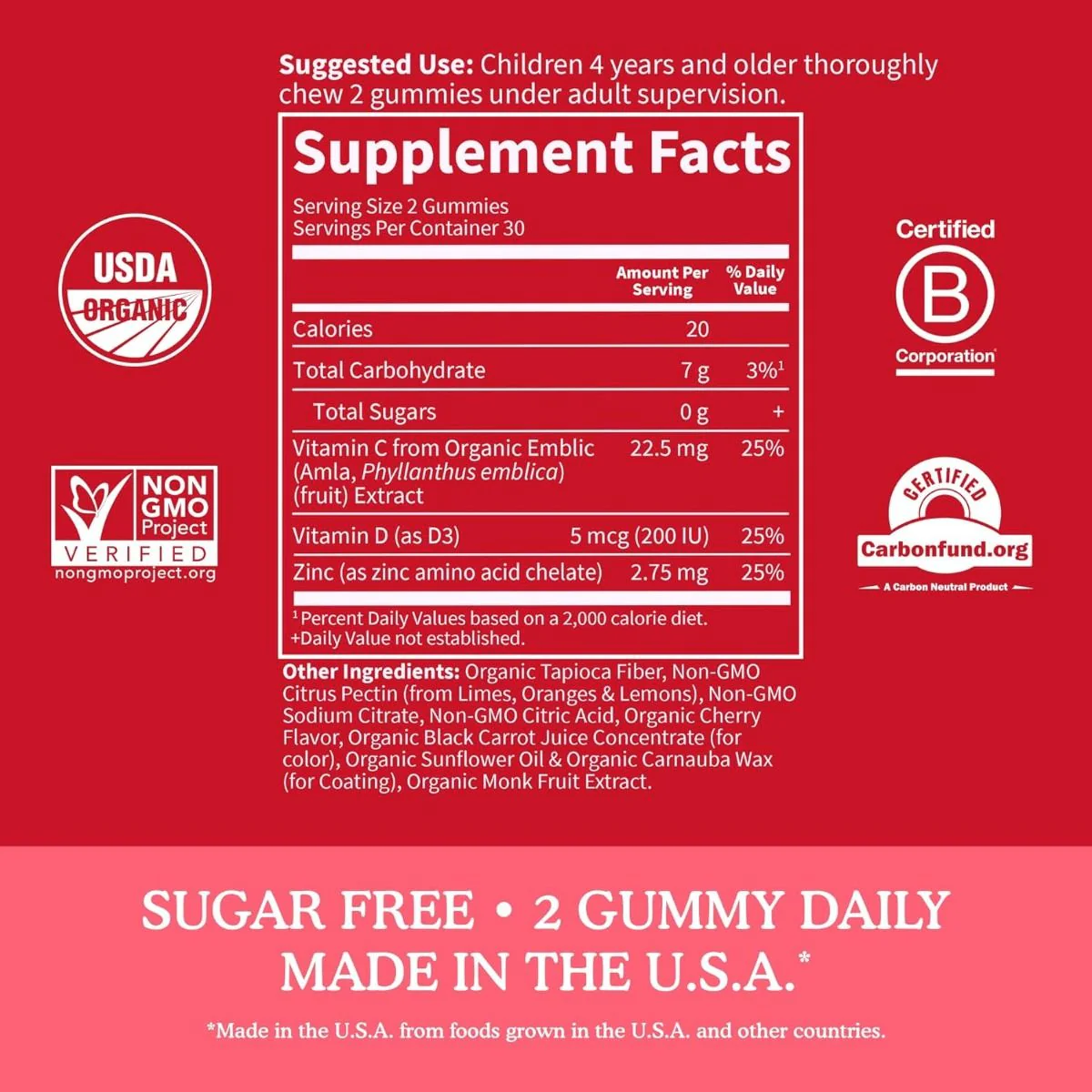 Kids Organic Immune Gummy 60 Gummies Cherry - Image 6