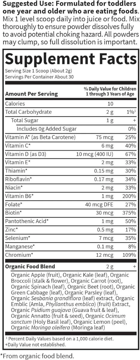 Kids Organic Multivitamin 60 Grams Powder - Image 2