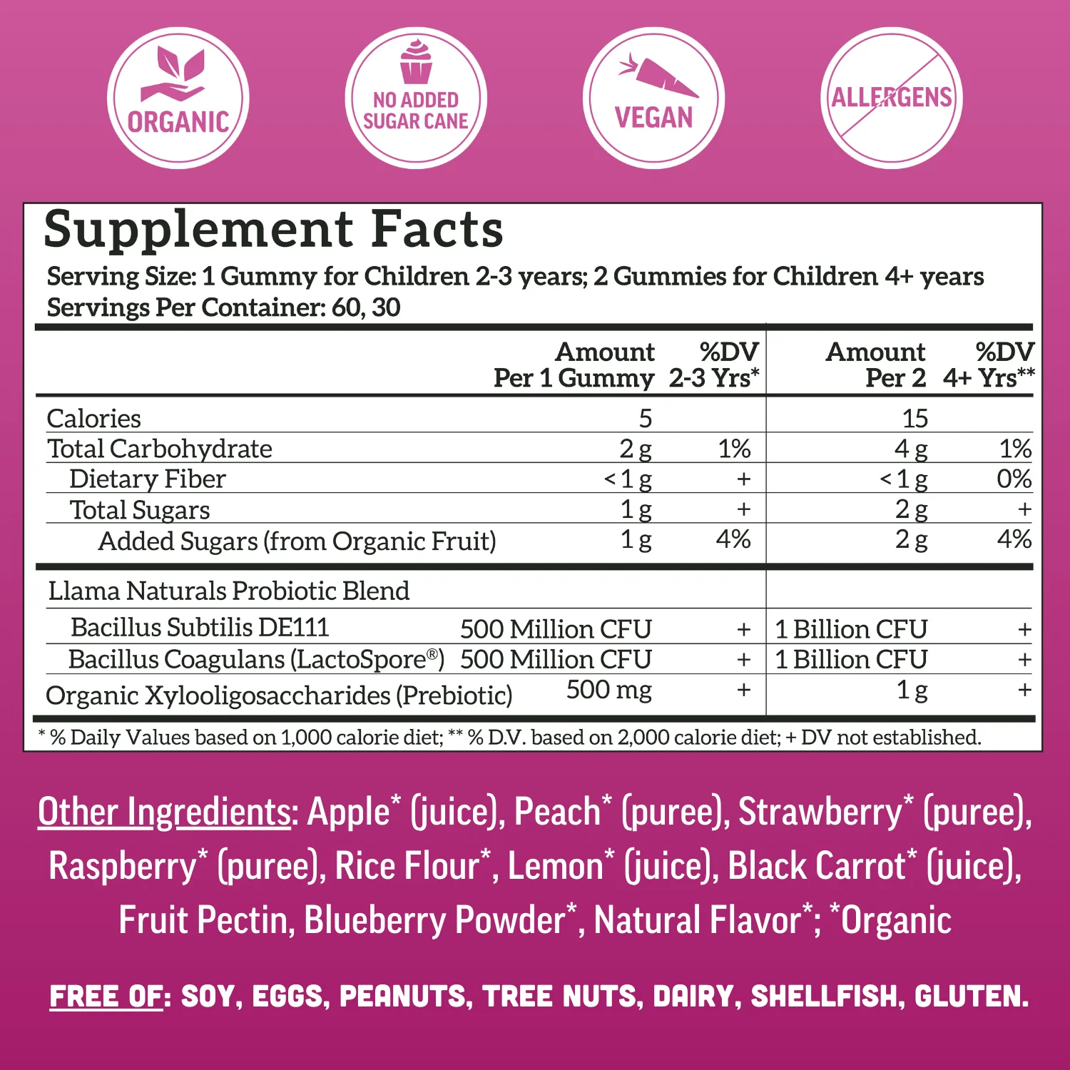 Kids Prebiotic & Probiotic Gummies, Mixed Berry (60 ct) - Image 3