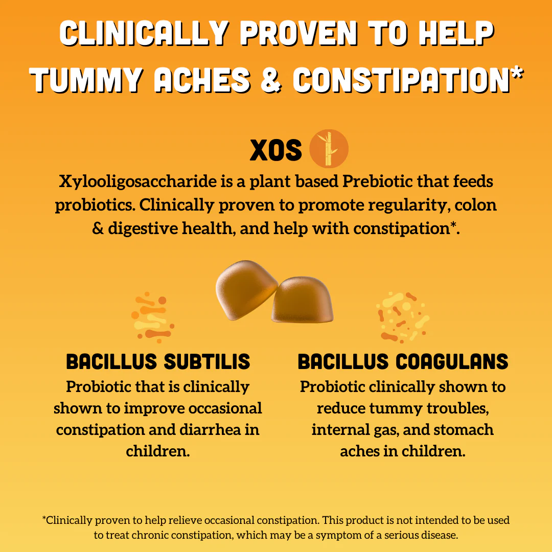 Kids Prebiotic & Probiotic Gummies, Peach Mango (120 ct) - Image 3