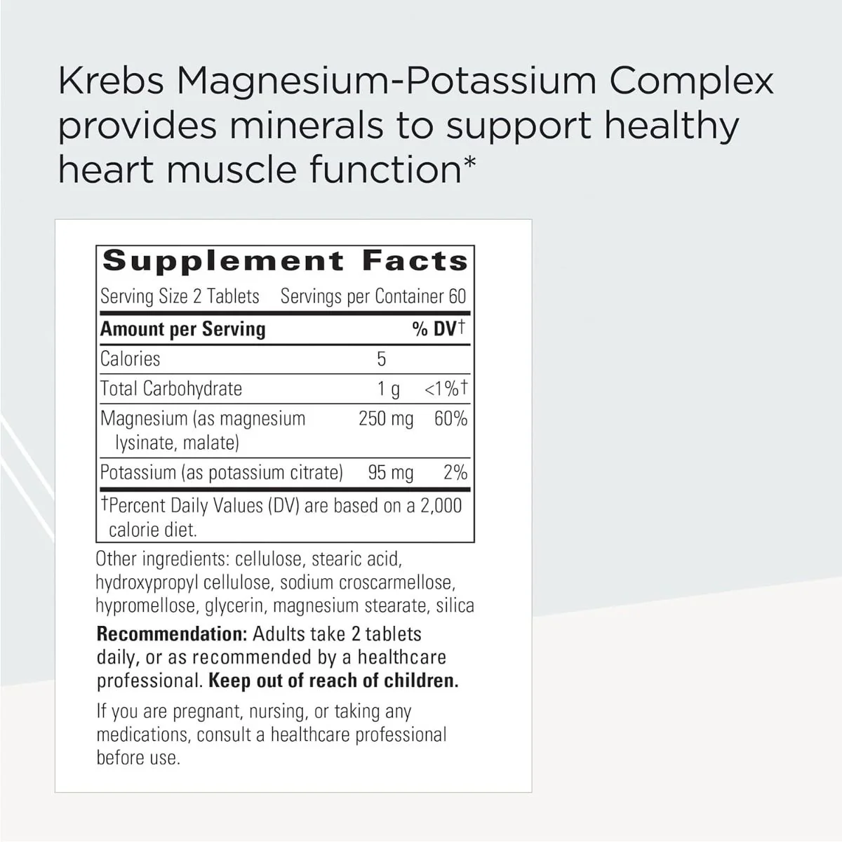 Krebs Magnesium-Potassium Complex 120 Tablets - Image 2