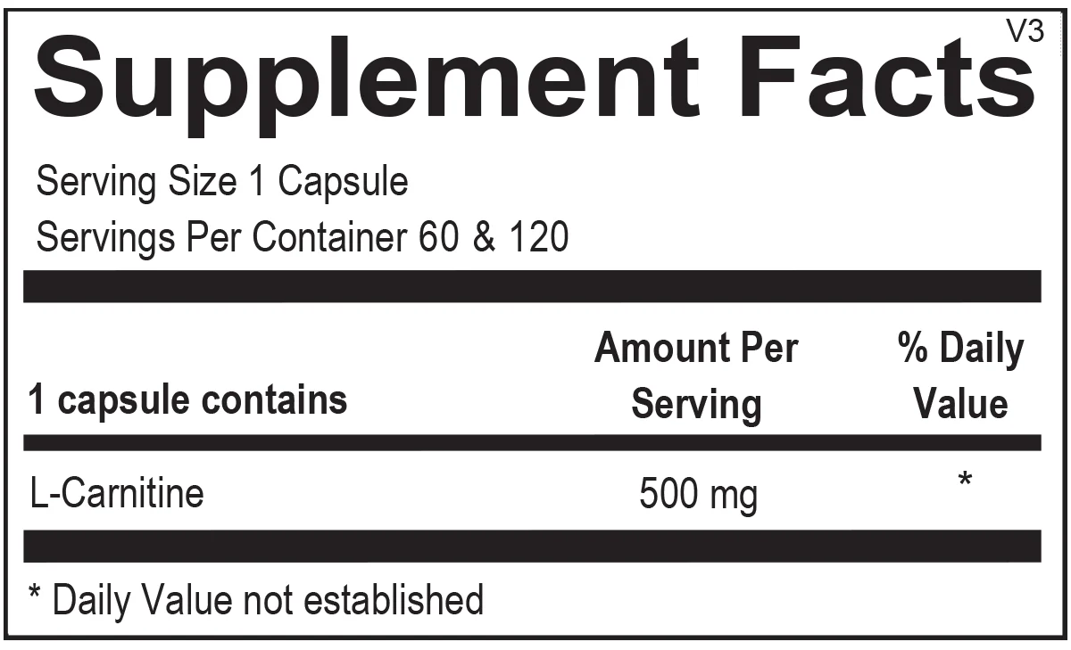 L-Carnitine 60 Capsules - Image 2
