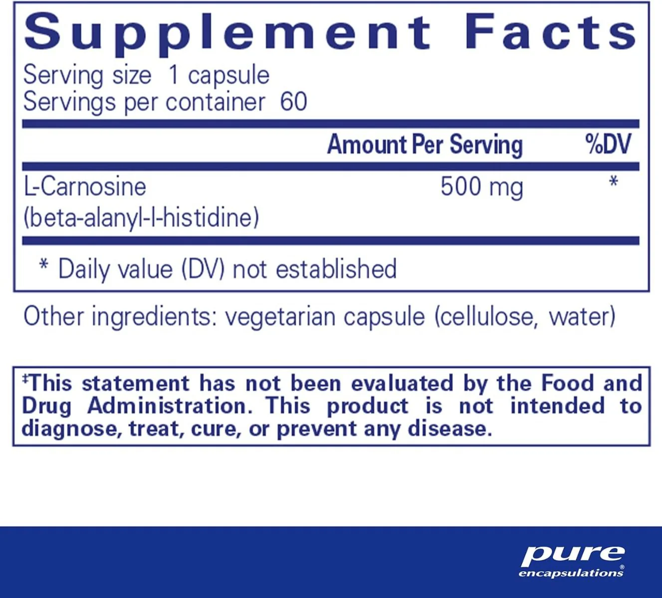 L-Carnosine 500 MG 60 Capsules - Image 2