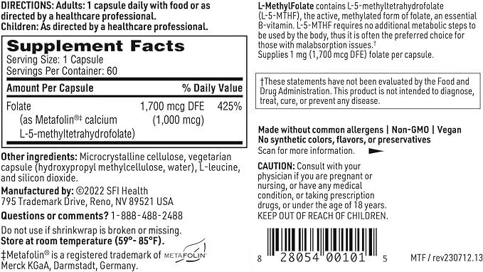 L-MethylFolate 1 MG 60 Capsules - Image 4