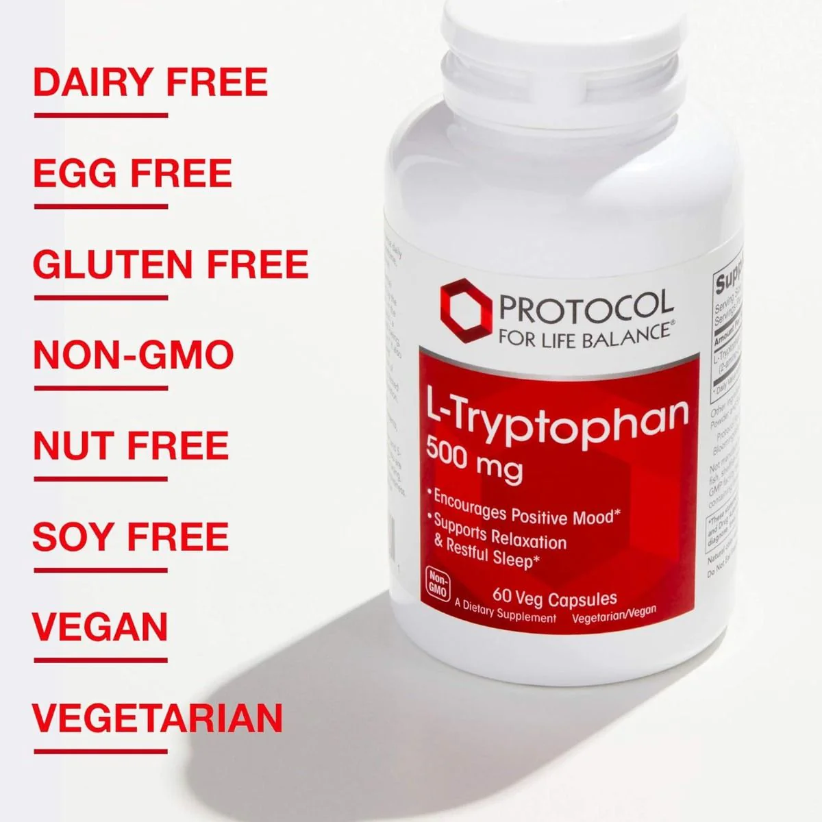 L-Tryptophan 500 MG 60 Vegan Capsules - Image 6