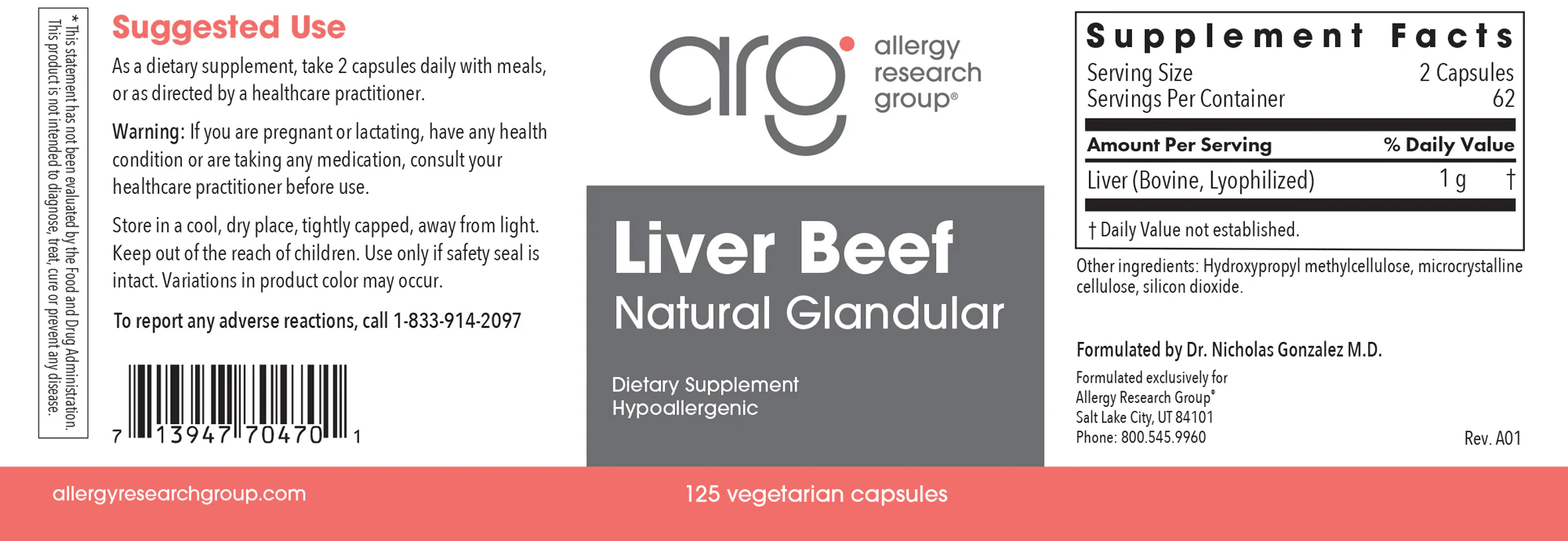 Liver Beef Glandular 125Veggie Caps - Image 3