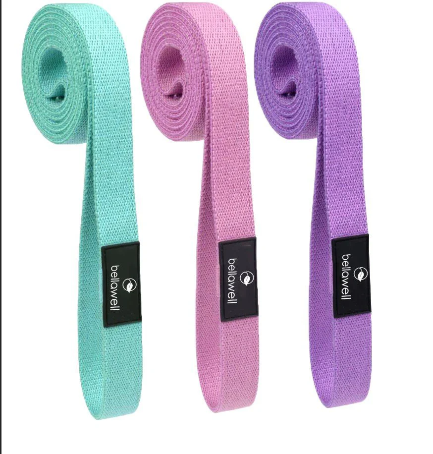 Long Resistance Bands 3 Strengths Purple, Pink and Green - Image 2