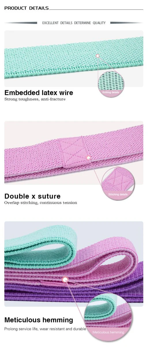 Long Resistance Bands 3 Strengths Purple, Pink and Green - Image 3