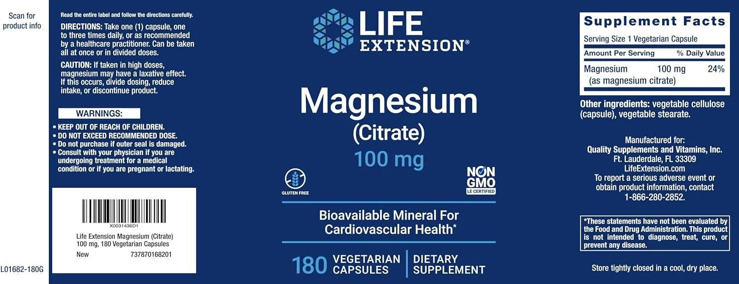 Magnesium Citrate 100 MG 100 Veggie Caps - Image 2