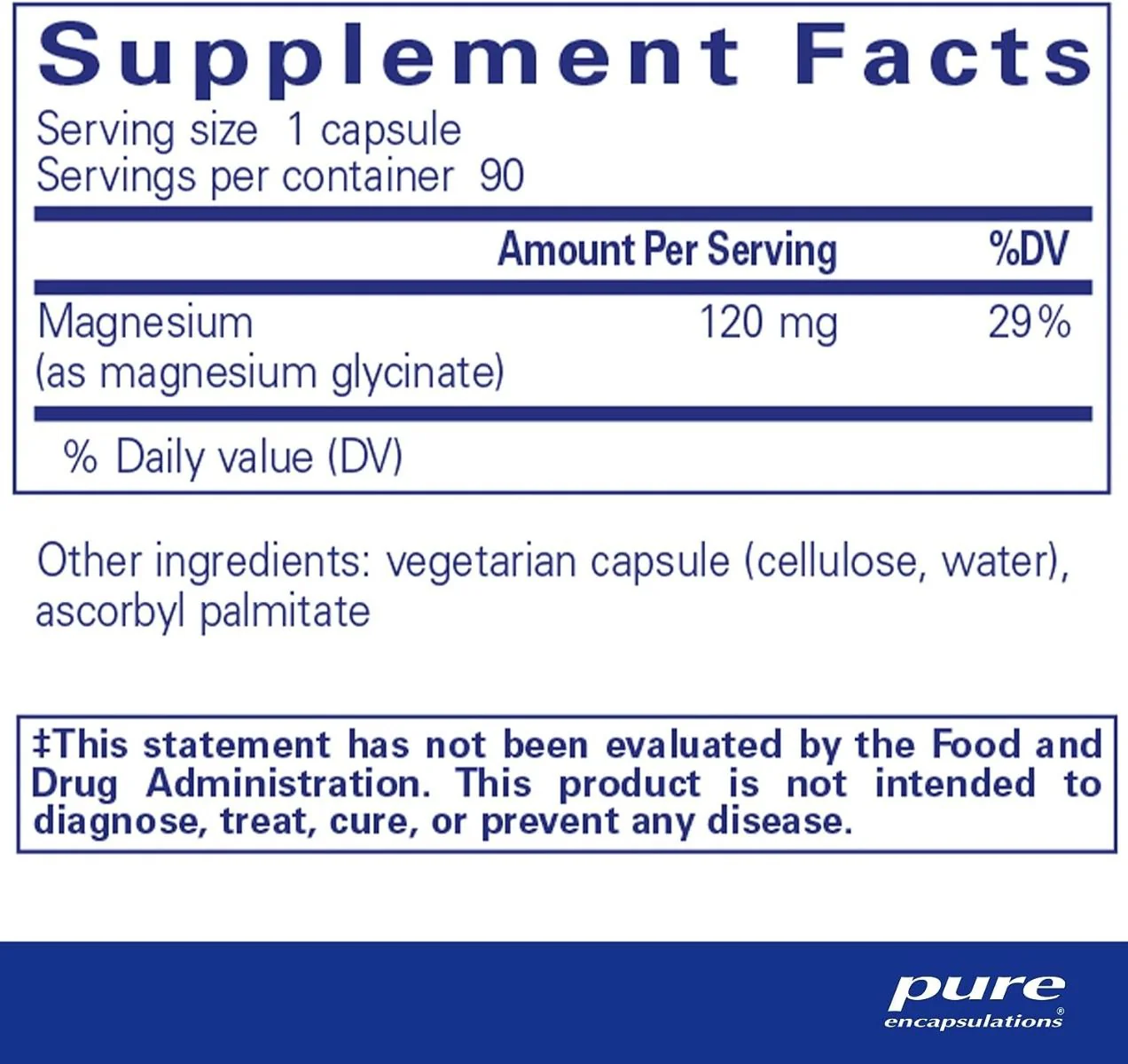 Magnesium Glycinate 120 MG 90 Capsules - Image 2