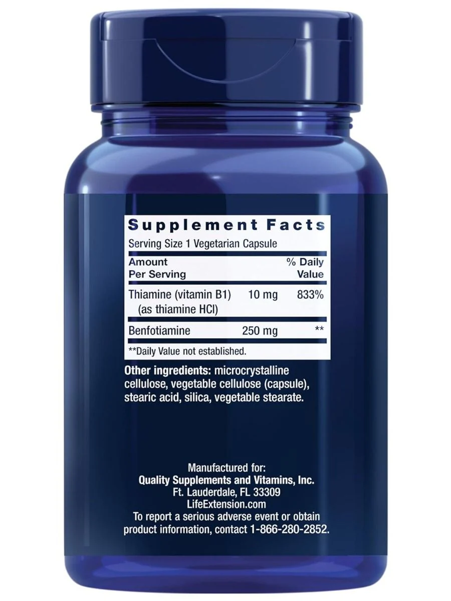 Mega Benfotiamine 250 MG 120 Veggie Caps - Image 2