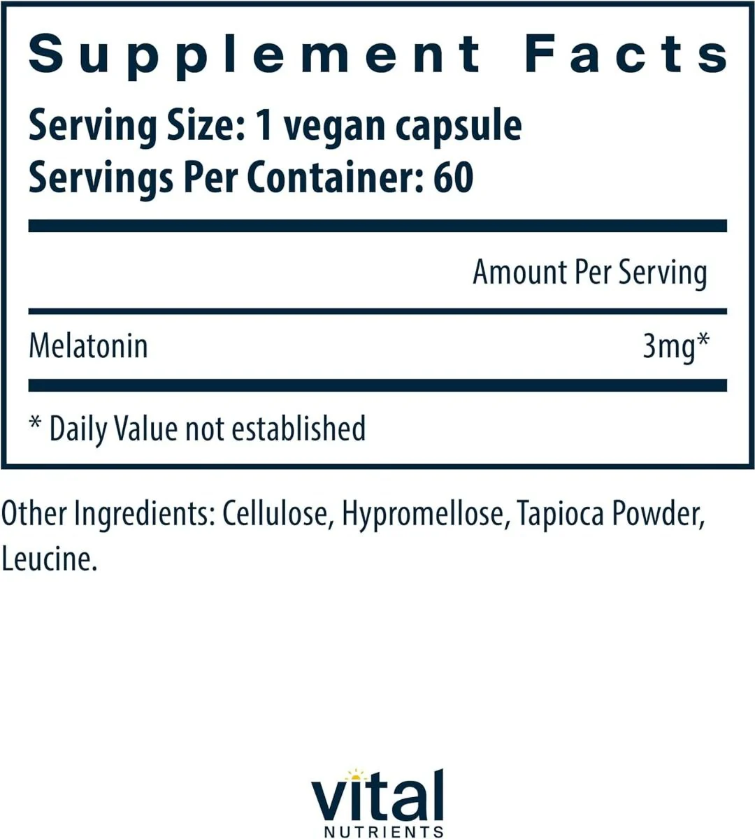 Melatonin 3 MG 60Capsules - Image 2