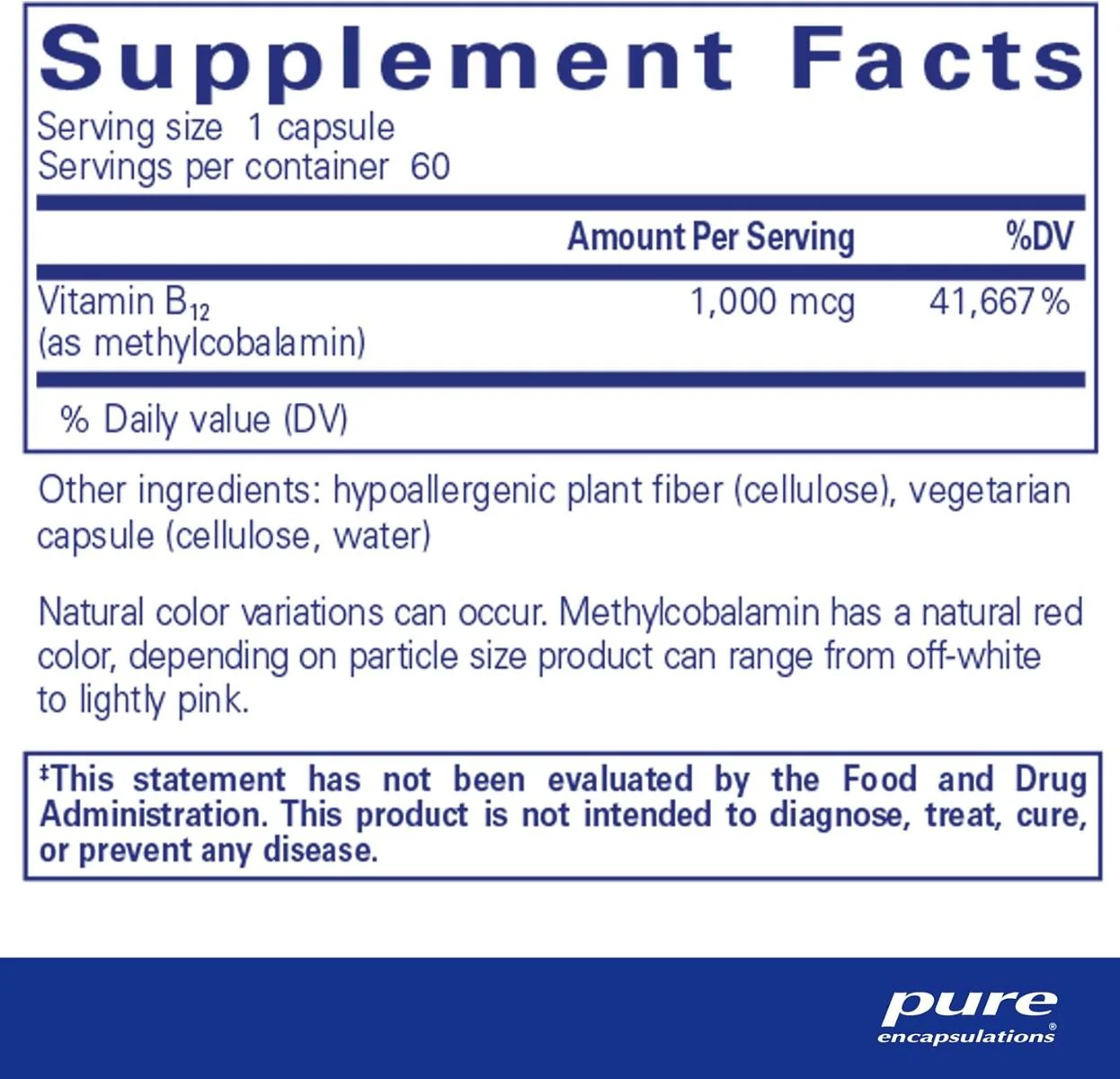 Methylcobalamin 1000 Mcg 60 Capsules - Image 2