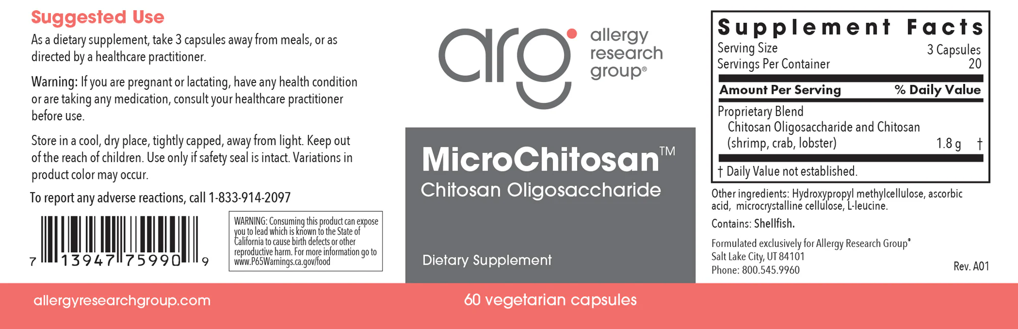 MicroChitosan 60Veggie Caps - Image 3
