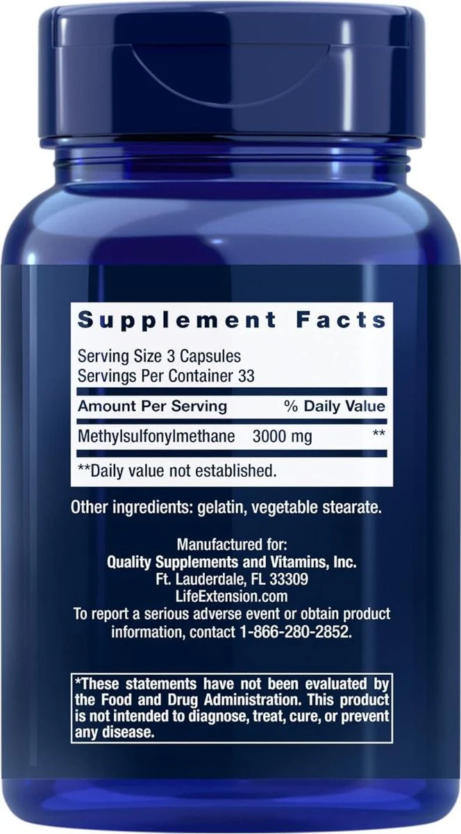 MSM 1000 MG 100 Capsules - Image 2