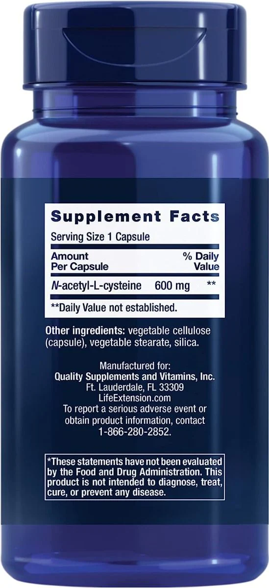 N-Acetyl-L-Cysteine 600 MG 60 Veggie Caps - Image 2