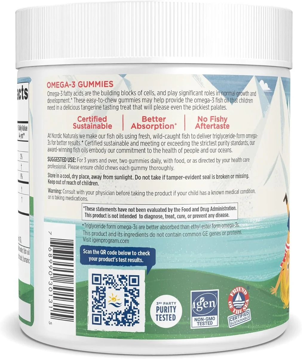Nordic Omega-3 Gummies 120 Gummies Tangerine - Image 3