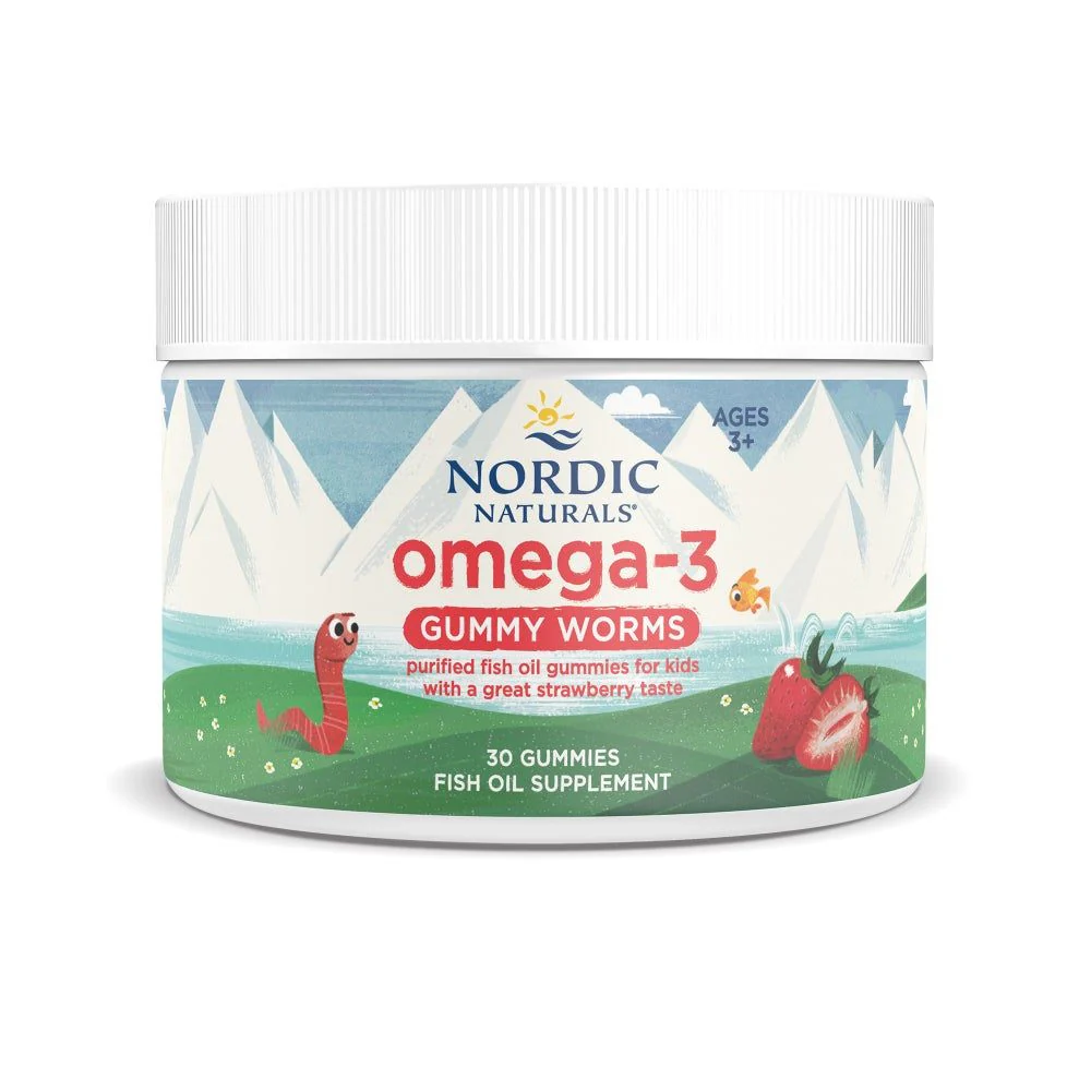 Nordic Omega-3 Gummy Worms 30 Gummies Strawberry - Image 5