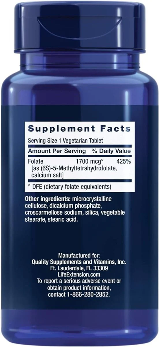 Optimized Folate 1700 mcg 100 Vegetarian Tablets - Image 2