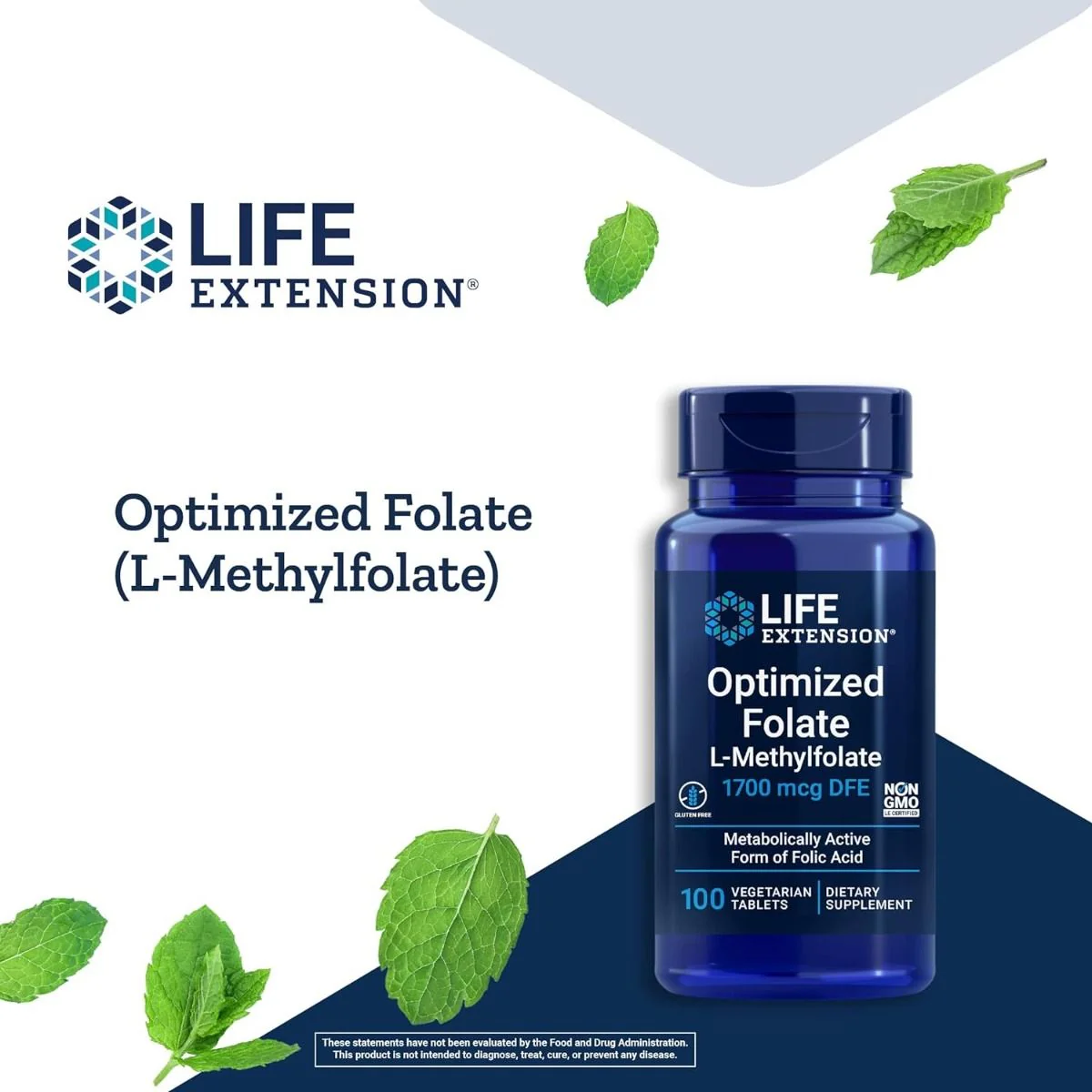 Optimized Folate 1700 mcg 100 Vegetarian Tablets - Image 7