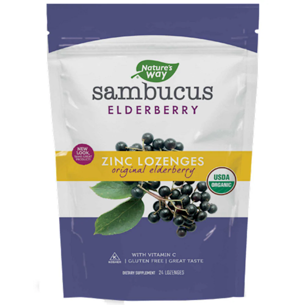 Organic Sambucus Zinc Lozenges 24 Lozenges