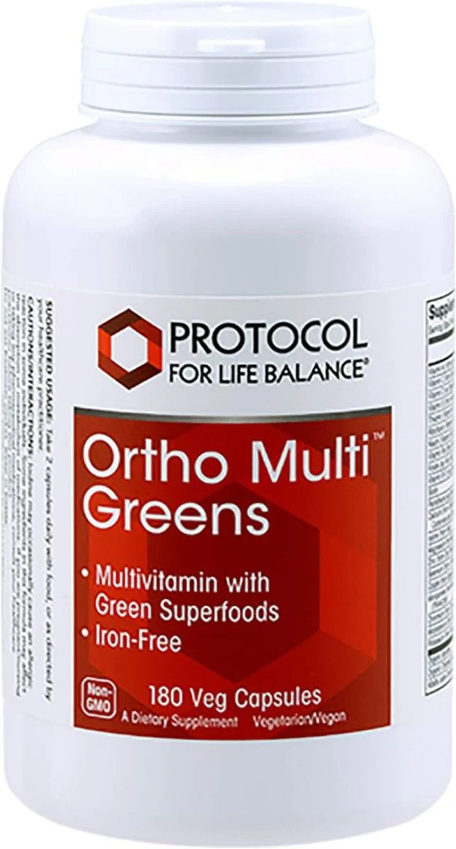 Ortho Multi Greens Iron-Free 180c 180Veggie Caps