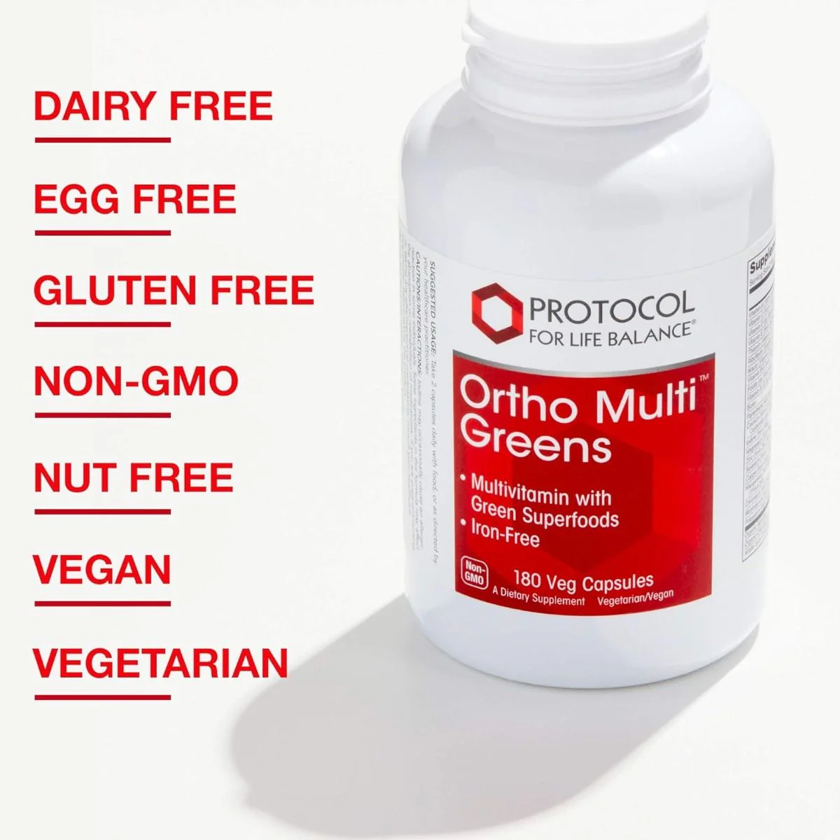 Ortho Multi Greens Iron-Free 180c 180Veggie Caps - Image 4