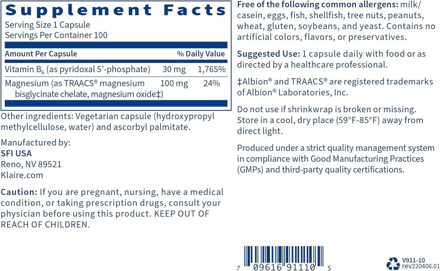 P-5-P Plus with Magnesium 100Veggie Caps - Image 3