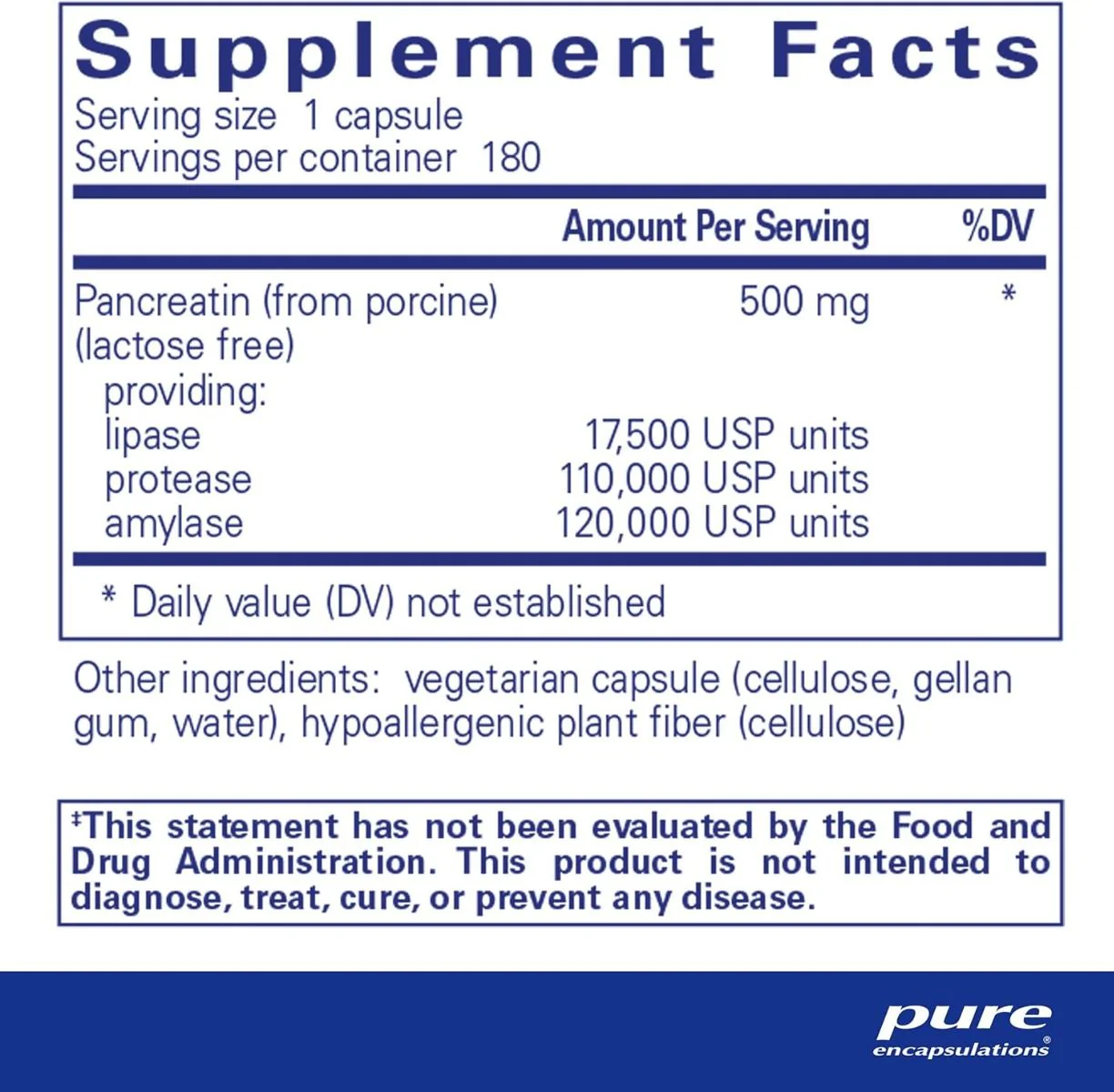 Pancreatic Enzyme Formula 180 Capsules - Image 2
