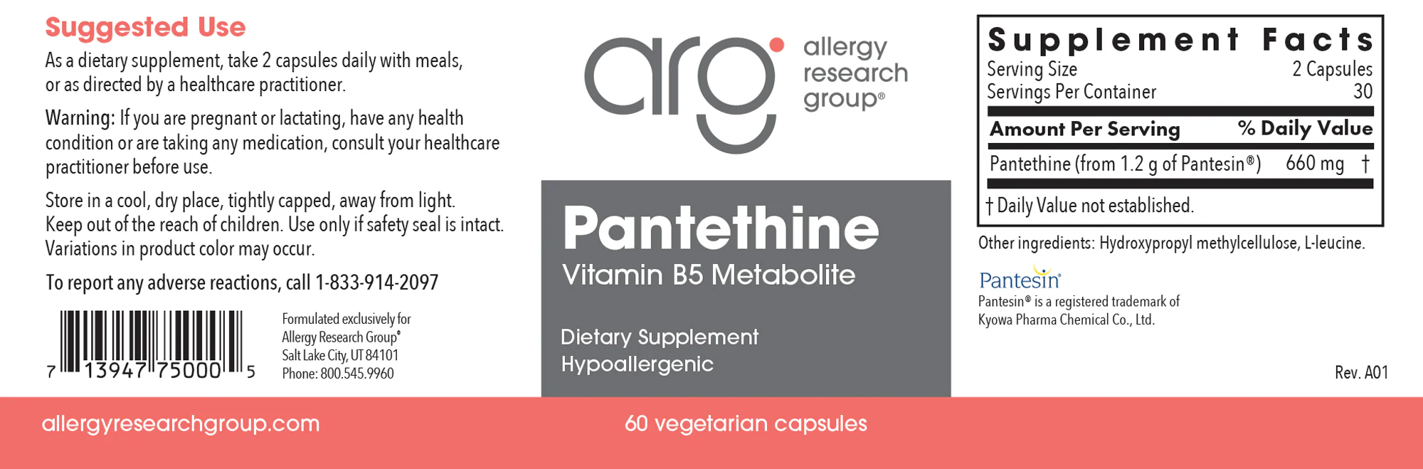 Pantethine 60Veggie Caps - Image 2
