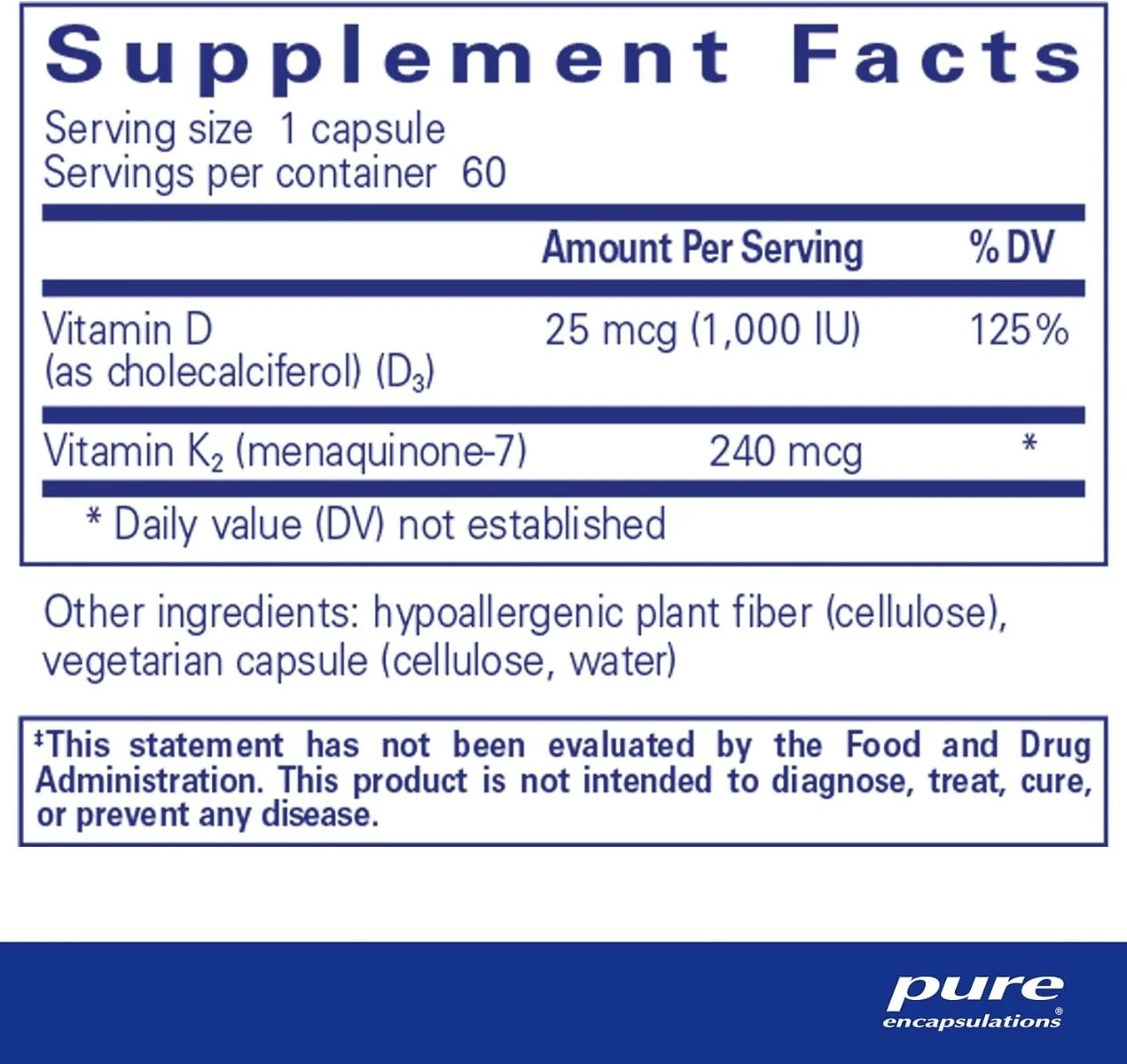 PureHeart K2 D 60 Veggie Caps - Image 2
