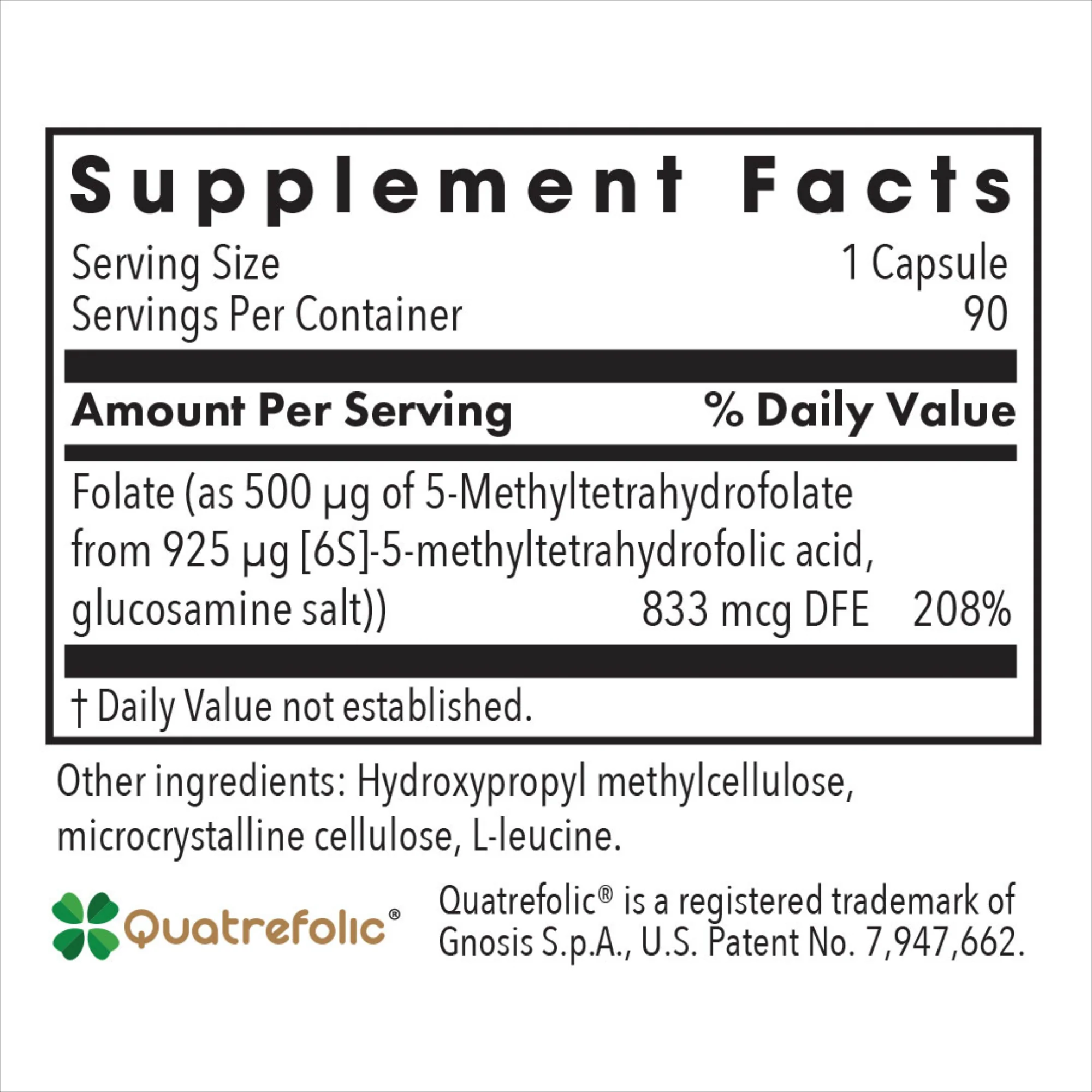 QuatreActiv Folate 90Veggie Caps - Image 3