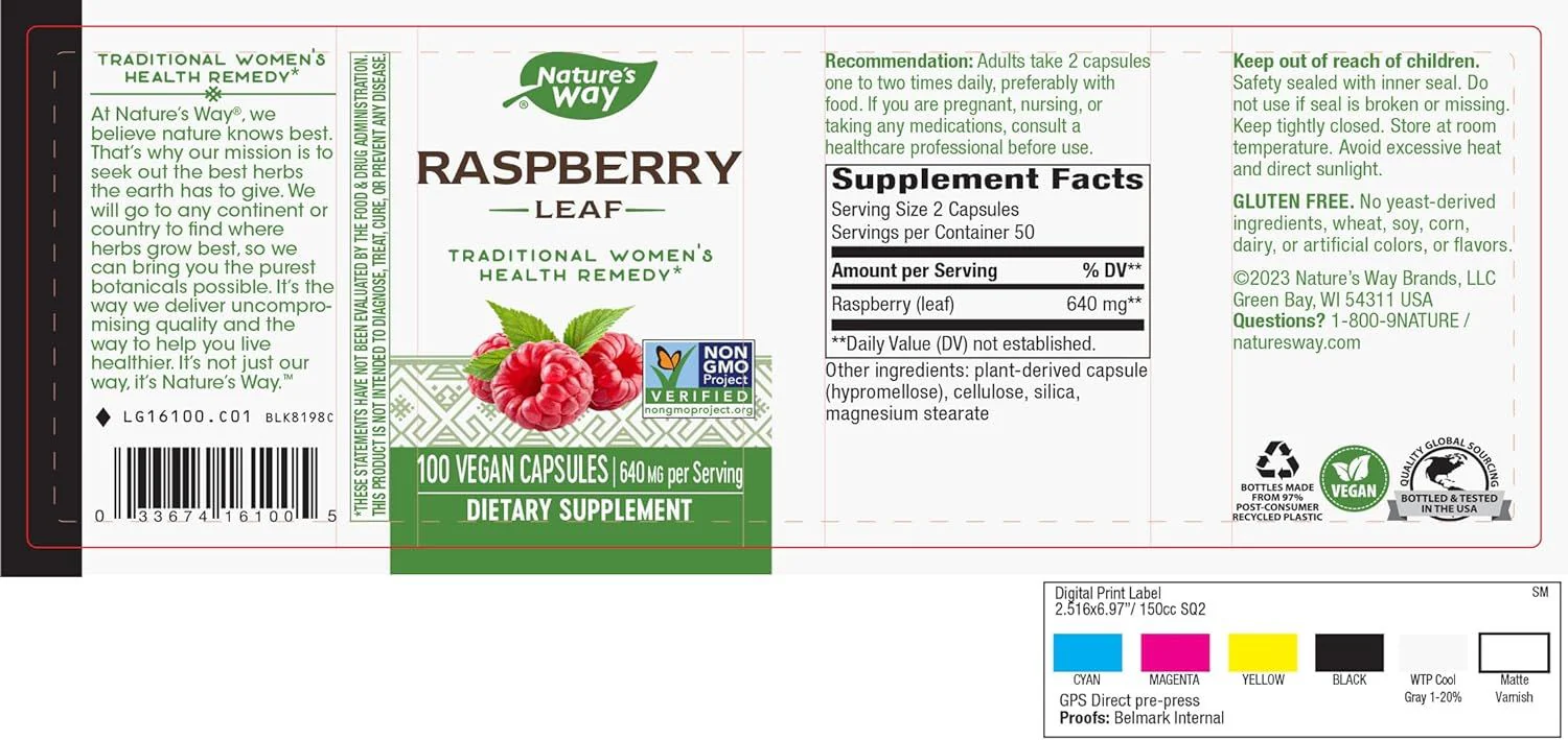Raspberry Leaf 100Capsules - Image 2