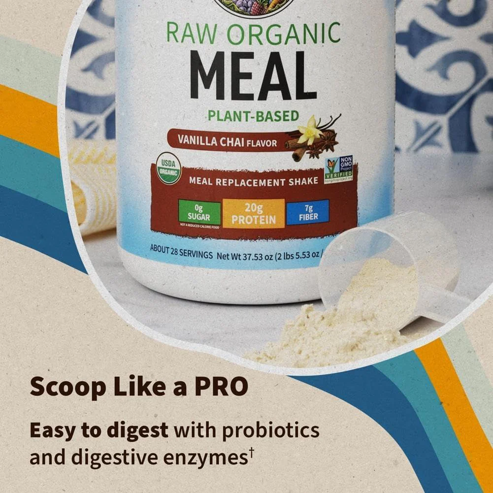 RAW Meal 32.1 oz (909 G) Powder Vanilla Spiced Chai - Image 5