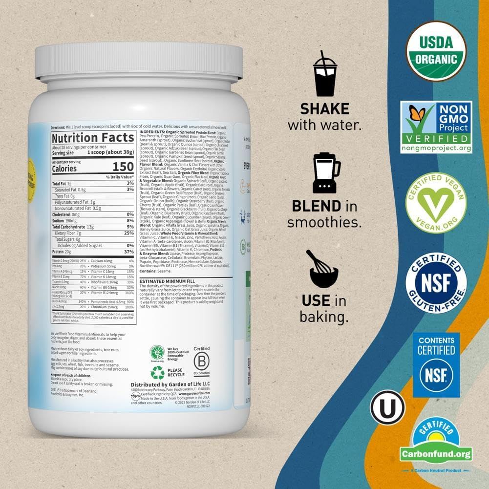 RAW Meal 32.1 oz (909 G) Powder Vanilla Spiced Chai - Image 6