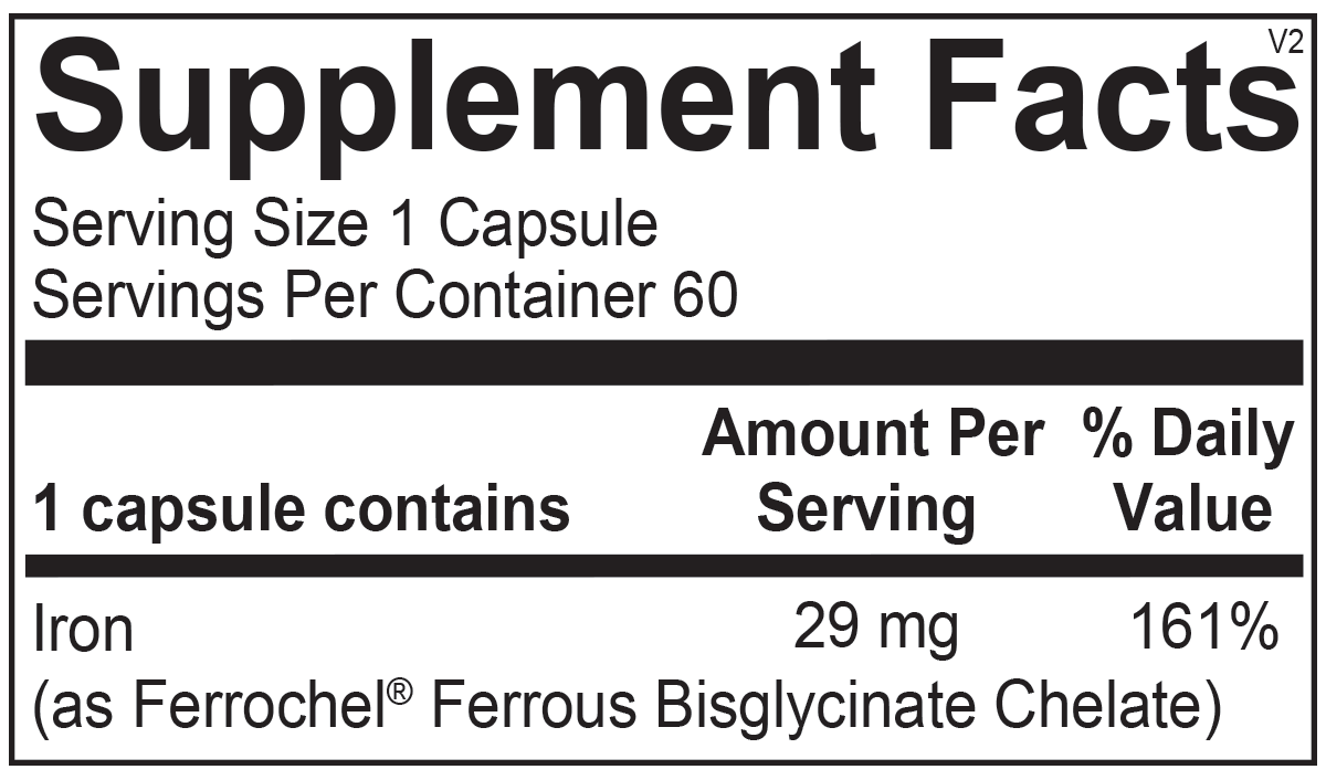 Reacted Iron 60 Capsules - Image 2