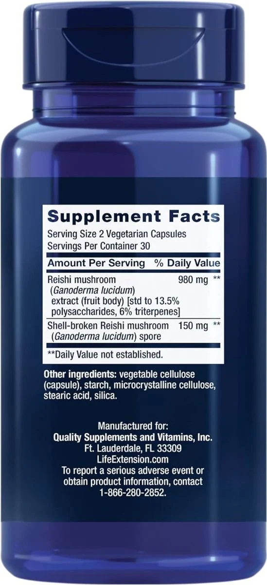 Reishi Extract Mushroom Complex 60 Veggie Caps - Image 2