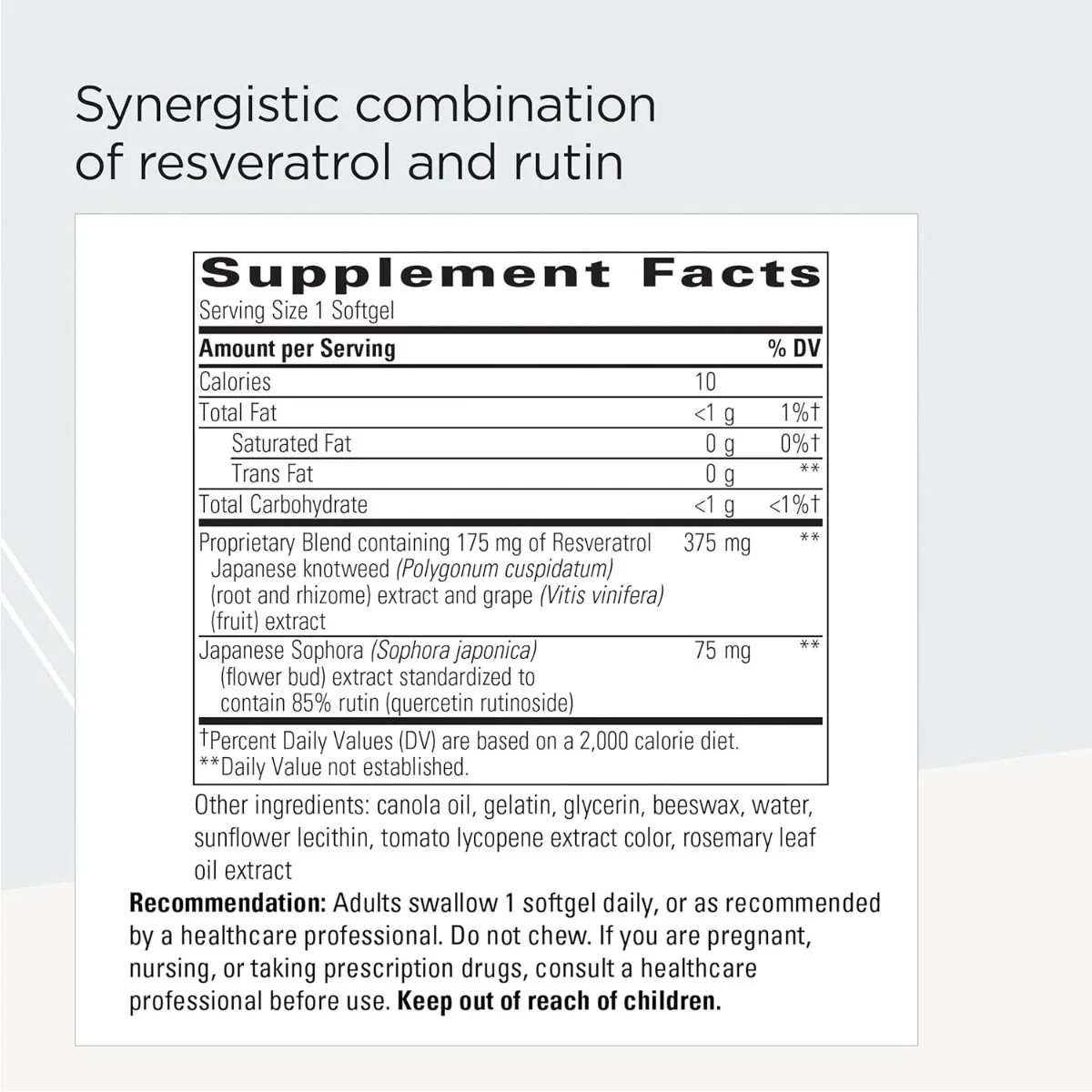 Resveratrol Ultra High Potency 60 Softgels - Image 2