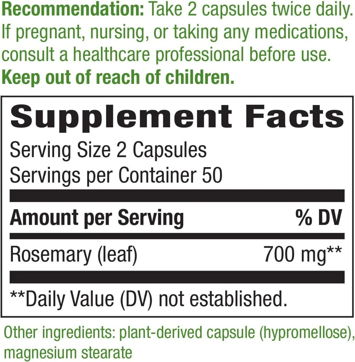 Rosemary Leaf 100Capsules - Image 3