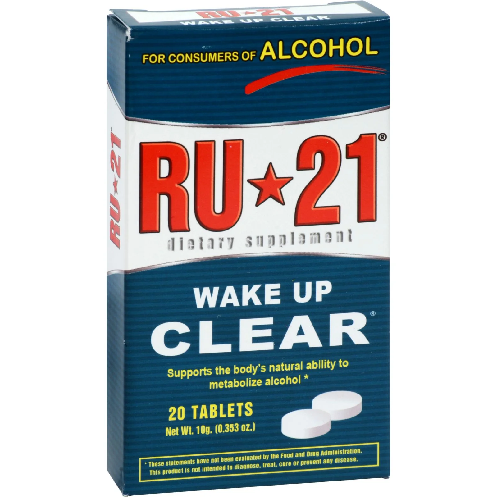 RU-21 Alcohol Metabolism Supplement - 20 Tablets