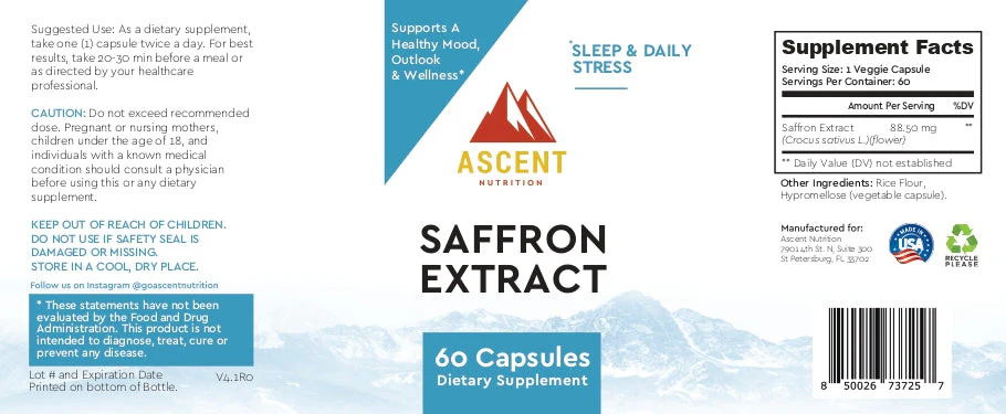 Saffron Extract, 60 Capsules, 88.5 mg - Image 3
