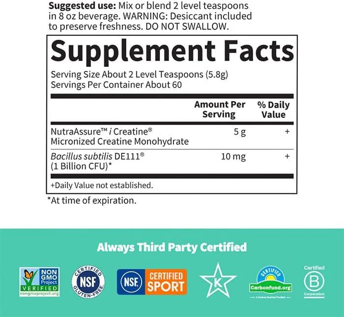 Sport Creatine Plus Probiotics (348 G) Powder Unflavored - Image 6