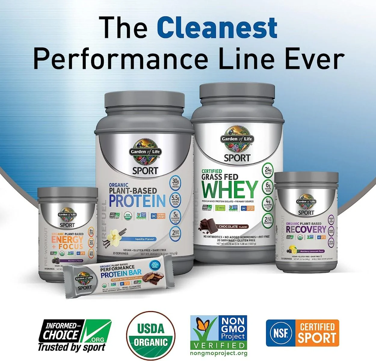 SPORT Organic Plant-Based Protein 28.4 oz (1 lb 12 oz / 806 g) Powder Vanilla - Image 7