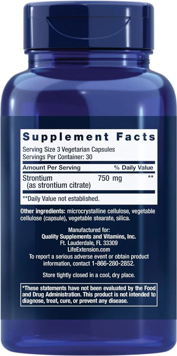 Strontium Caps 750 MG 90 Veggie Caps - Image 2