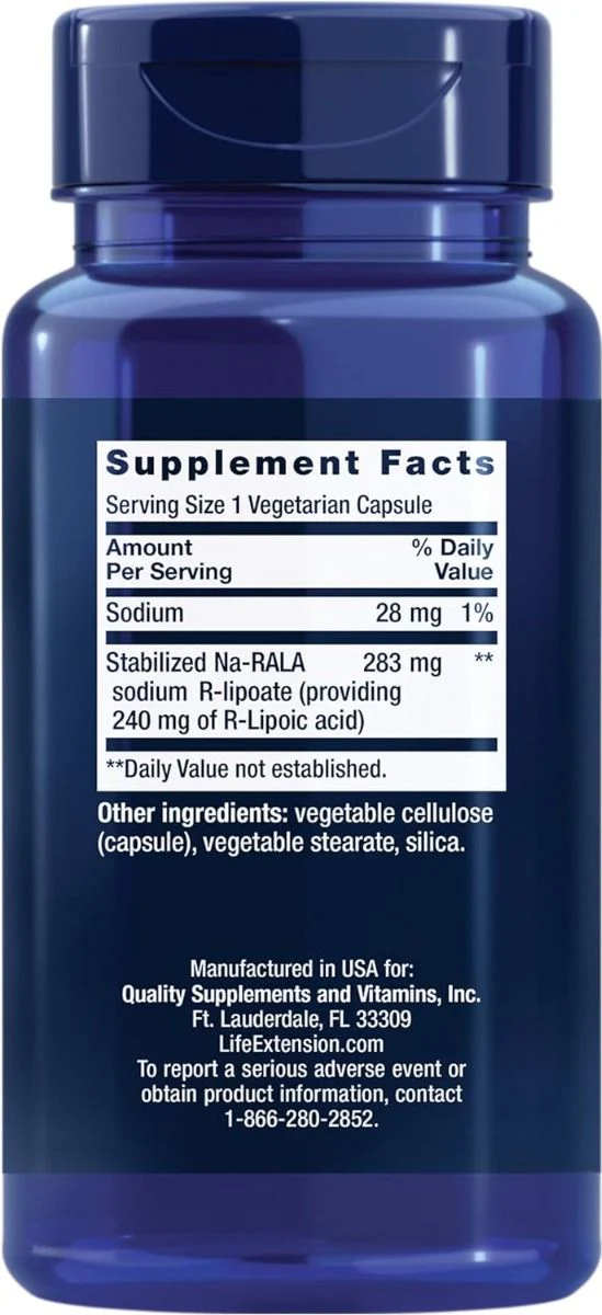 Super R-Lipoic Acid 240 MG 60 Veggie Caps - Image 2