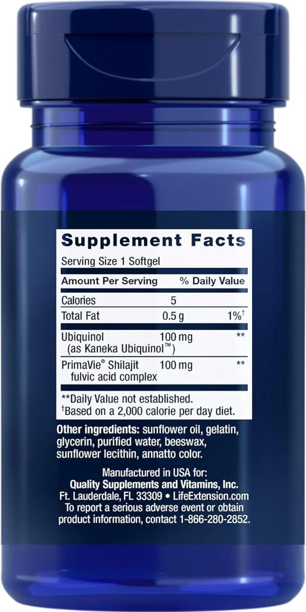 Super Ubiquinol CoQ10 with Enhanced Mitochondrial Support 100 MG 60 Softgels - Image 2