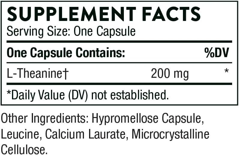 Theanine 200 Mg 90 Veggie Caps - Image 2